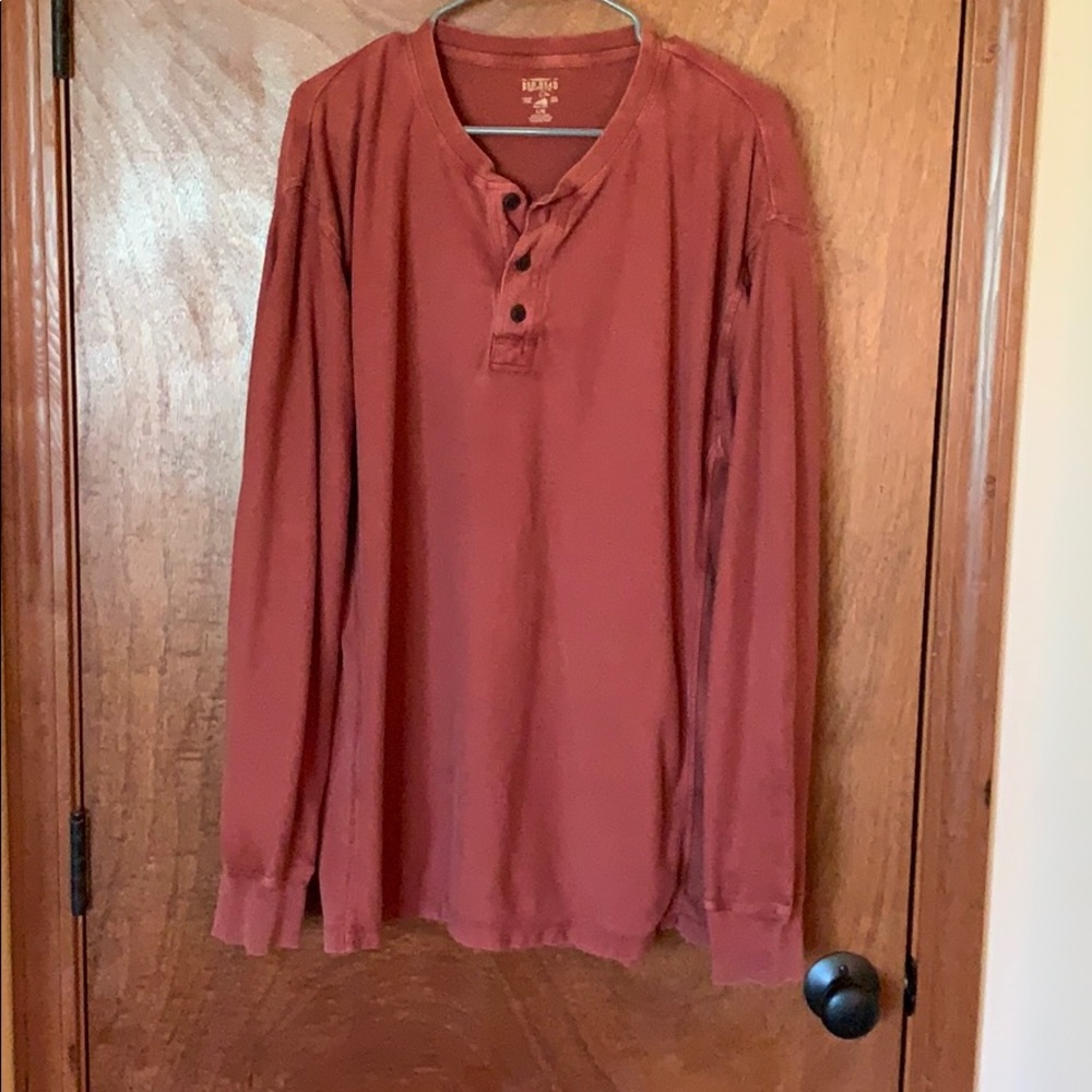 Red head Henley style shirt